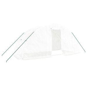 vidaXL &Scaron;iltnamis su plieno rėmu, baltos spalvos, 5x2x2,3m, 10m&sup2;