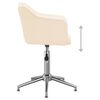 vidaXL Pasukamos valgomojo kėdės, 4vnt., kreminės spalvos, audinys