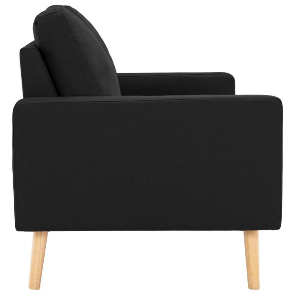 vidaXL Trivietė sofa, juodos spalvos, audinys