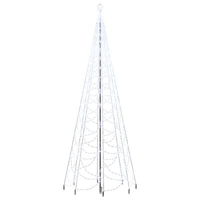 vidaXL Kalėdų eglutė su metaliniu stulpu, 5m, 1400 šaltų baltų LED