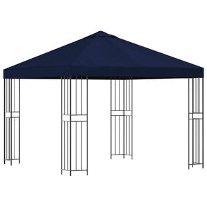 vidaXL Pavėsinė 3 x 3 m Mėlyna Poliesteris ir plienas 190 gsm