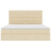 vidaXL Lova su daiktų laikymo vieta ir čiužiniu Kremas 180 x 200 cm