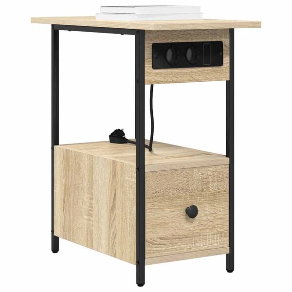 vidaXL &Scaron;alia lovos spintelė su stalčių Sonoma ąžuolas 60 x 30 x 61 cm