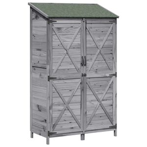 vidaXL Sodo Sandėlys Pilka 106 x 56 x 176,5 cm Kietasis pu&scaron;inis medis