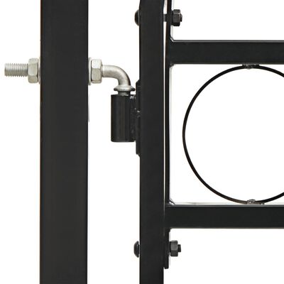 vidaXL Dvigubi vartai su arkiniu viršumi, juodi, 300x175cm, plienas