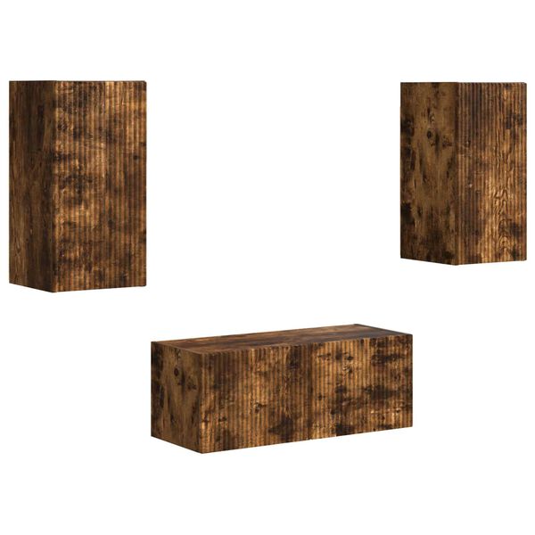 vidaXL TV spintelių komplektas 6 pcs Rūkyta ąžuolas Apdirbta mediena