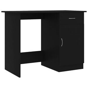 vidaXL Ra&scaron;omasis stalas, juodos spalvos, 100x50x76cm, apdirbta mediena