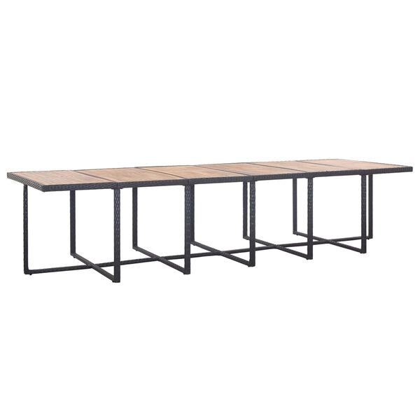 vidaXL Lauko komplektas su pagalvėmis, 17 dalių, juodas, poliratanas