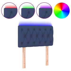 vidaXL Galvūgalis su LED, mėlynos spalvos, 80x7x78/88cm, audinys
