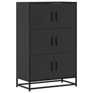 vidaXL Highboard Black 68x35x106,5 cm Mediena ir metalas