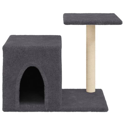 vidaXL Draskyklė katėms su stovais iš sizalio, tamsiai pilka, 50.5cm