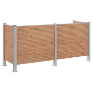 vidaXL Atliekų konteinerio tvora Ruda 237 x 85 x 115 cm Alavas ir WPC