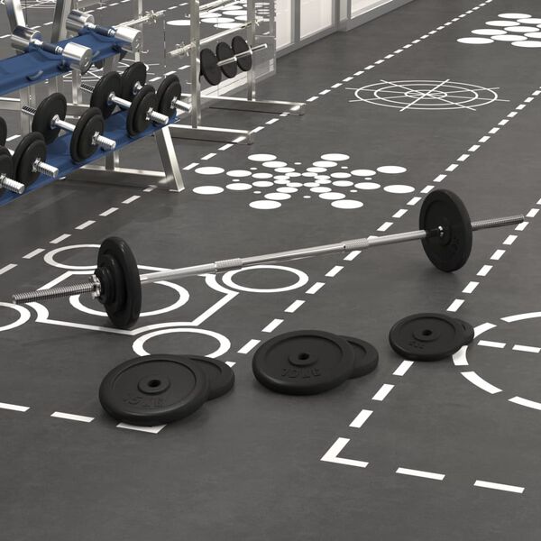 vidaXL Štanga su svoriais, 90kg, ketus