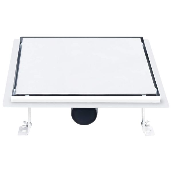 vidaXL Dušo latakas su 2-1 dangteliu, 28x28cm, nerūdijantis plienas