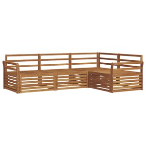 vidaXL Lauko sofos komplektas 4 pcs Natūrali Kietos akacijos mediena