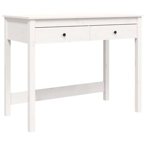 vidaXL Ra&scaron;omasis stalas su stalčiais, baltas, 100x50x78cm, pu&scaron;is