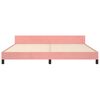 vidaXL Lovos rėmas su galvūgaliu, rožinės spalvos, 200x200 cm, aksomas