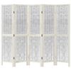 vidaXL Kambario pertvara, 5 segmentai, balta, paulovnijos masyvas