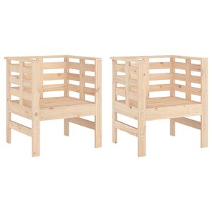 vidaXL Sodo kėdės, 2vnt., 61,5x53x71cm, pu&scaron;ies medienos masyvas