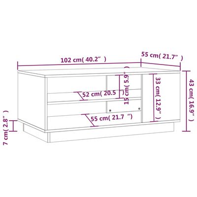 vidaXL Kavos staliukas, betono pilkos spalvos, 102x55x43cm, MDP
