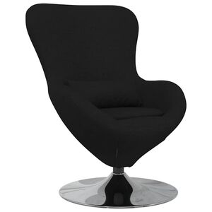 vidaXL Kiau&scaron;inio formos krėslas Juoda 63 x 73 x 90 cm audinys