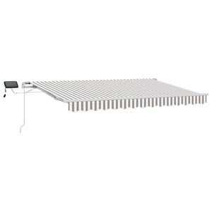 vidaXL I&scaron;traukiama markizė &Scaron;viesiai pilka ir balta. 350 x 250 cm