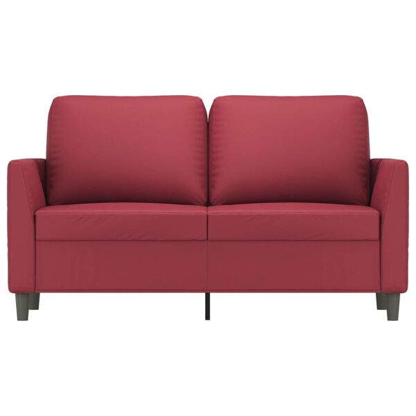 vidaXL Dvivietė sofa, raudonojo vyno spalvos, 120cm, dirbtinė oda