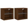 vidaXL LED sieninis &scaron;oninis stalelis 2 vnt. Brown Oak Compact