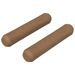 vidaXL Mediniai kai&scaron;čiai 2 pcs Ruda &Oslash;8 x 35 mm Medienos masyvas