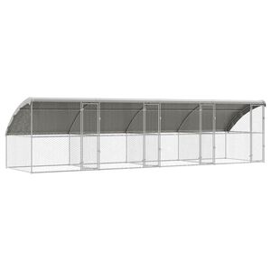 vidaXL &Scaron;unų narvas 4 pcs Sidabro 8 x 2 x 2 m Galvanizuotas plienas
