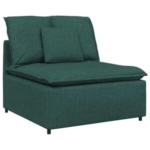 vidaXL Modulinė sofa su pagalvėlėmis, tamsiai žalia, 100 cm