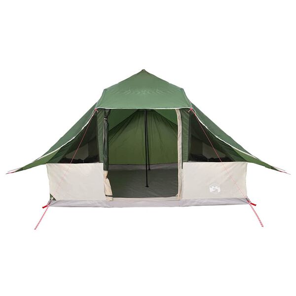 vidaXL Tipi palapinė su stogu Žalia 364 x 281 x 257 cm tafta