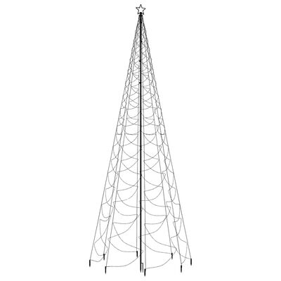 vidaXL Kalėdų eglutė su metaliniu stulpu, 5m, 1400 šaltų baltų LED