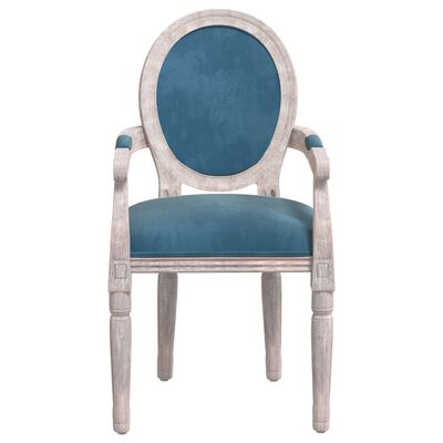 vidaXL Valgomojo kėdė, mėlynos spalvos, 54x56x96,5cm, aksomas