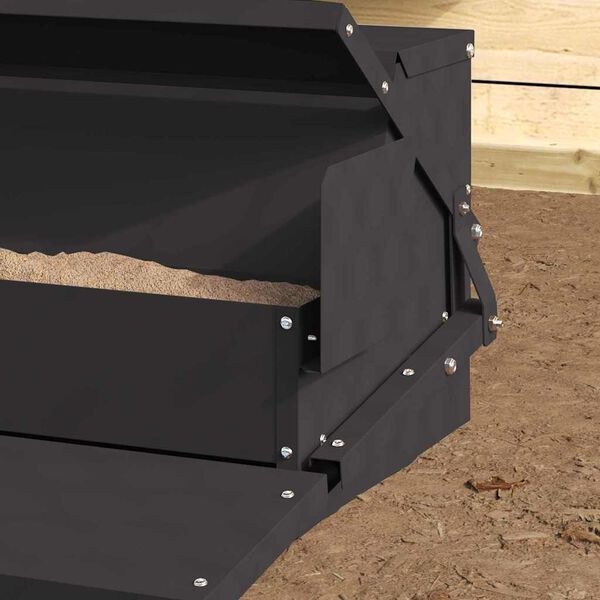 vidaXL Vištų treadle šėrykla Juoda 50 x 40 x 29 cm