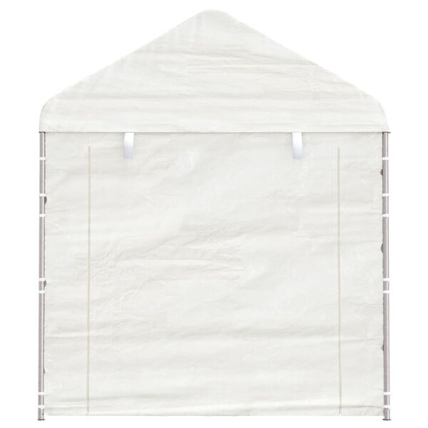 vidaXL Pavėsinė su stogu, balta, 15,61x2,28x2,69m, polietilenas