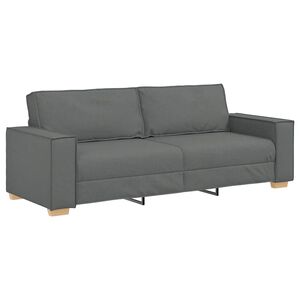 vidaXL Trivietė sofa, tamsiai pilka, 220x78x84 cm, audinys