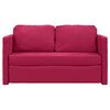 vidaXL Grindų sofa-lova, 2-1, raudonojo vyno, 122x204x55cm, aksomas