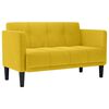 vidaXL Dvivietė sofa, geltona, 111 cm, aksomas