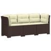 vidaXL 3-vietė sodo sofa su pagalvėlėmis, Rattan i&scaron;vaizda PP Ruda