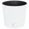 vidaXL Lovelis su i&scaron;imamu įdėklu, baltas, 15/15,3l, PP ratanas