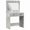 vidaXL Makiažo stalas Betono pilka 78,5 x 41 x 135 cm Apdirbta mediena