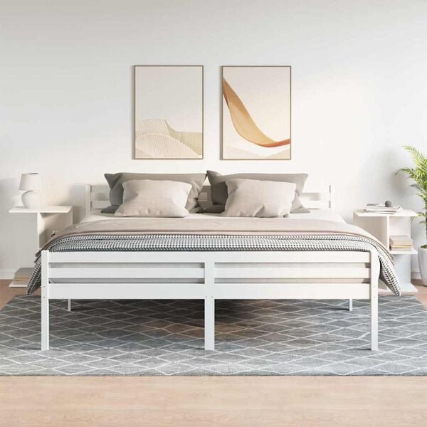 vidaXL Naktinės spintelės, 2vnt., balta, 46,5x29x61cm, mediena