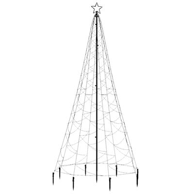 vidaXL Kalėdų eglutė su metaliniu stulpu, 3m, 500 šiltų baltų LED
