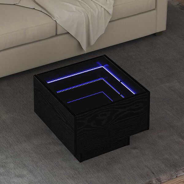 vidaXL Kavos staliukas juoda ąžuolo 40 x 40 x 30 cm Apdirbta mediena