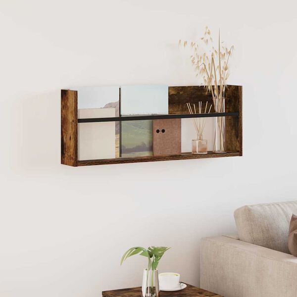 vidaXL Žurnalų stovas Rūkyta ąžuolas 80 x 12 x 30 cm Apdirbta mediena