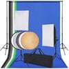 vidaXL Fotostudijos rinkinys: 5 spalvoti fonai ir 2 &scaron;viesdėžės