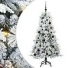 vidaXL Dirbtinė Sulankstoma Kalėdų Eglutė Balta 150 cm PE ir PVC