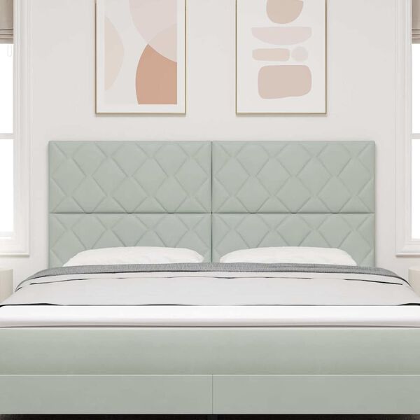 vidaXL Galvūgalis su galvūgalio &Scaron;viesiai pilka 180 cm Aksomas