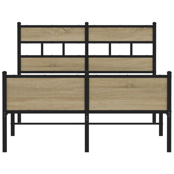 vidaXL Lovos rėmas be čiužinio, sonoma, 120x190cm, apdirbta mediena